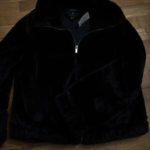 Ashley By 26 International Women's Plush Black Teddy Jacket